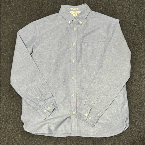 H&M Shirts Logg By Hm Regular Fit Blue Casual Oxford Shirt Mens